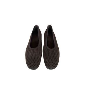 Stuart Weizman Womens Brown Suede Perforated Holes Slip On Ballet Size 7.5